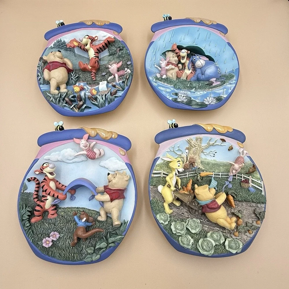 Winnie the Pooh Bradford Exchange Collector Plate Lot Of 4 Nursery Decor Painted